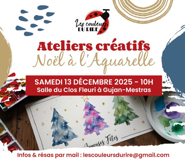 atelier créatif Noel aquarelle carte de voeux